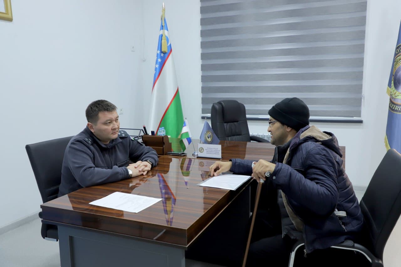 Сирдарё вилояти Ички ишлар бошқармаси бошлиғи полковник Фаррух Хайдаровнинг аҳоли мурожаатларига бағишланган навбатдаги шахсий қабули бўлиб ўтди