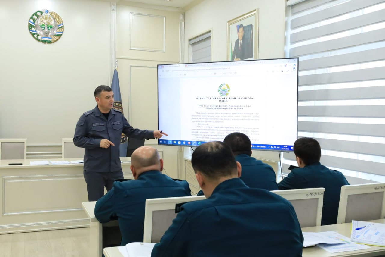 Buxoro viloyati Ichki ishlar boshqarmasida xizmat faoliyatini takomillashtirish va boshqaruv samaradorligini oshirishga qaratilgan oʻquv mashgʻulotlari oʻtkazildi