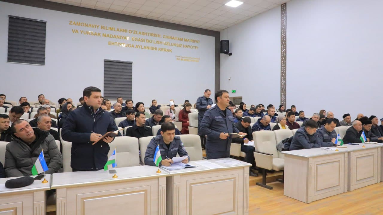 Jizzax viloyati Sharof Rashidov tumanida jinoyatchilik tahliliga bagʻishlangan muhokama yigʻilishi oʻtkazildi