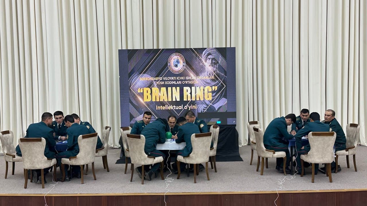 “14-yanvar Vatan himoyachilari kuni” munosabati bilan Surxondaryo viloyati ichki ishlar organlari yosh xodimlari oʻrtasida “Brain ring” intellektual oʻyini oʻtkazildi