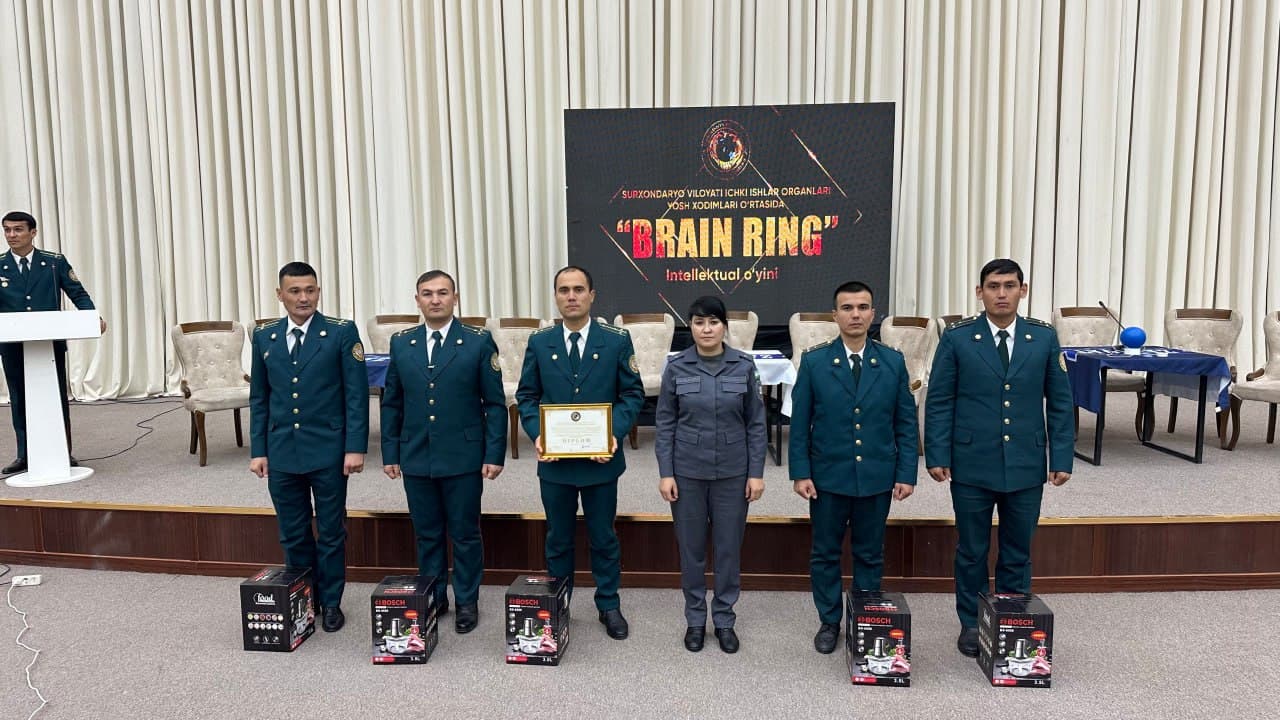“14-yanvar Vatan himoyachilari kuni” munosabati bilan Surxondaryo viloyati ichki ishlar organlari yosh xodimlari oʻrtasida “Brain ring” intellektual oʻyini oʻtkazildi