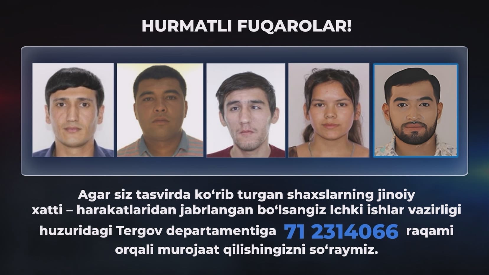 Taftish uz номи остида жарангдор шиорлар ва таҳдидлар билан ниқобланиб, товламачилик ва фирибгарлик билан шуғулланиб келган жиноий гуруҳ аъзолари қўлга олинди