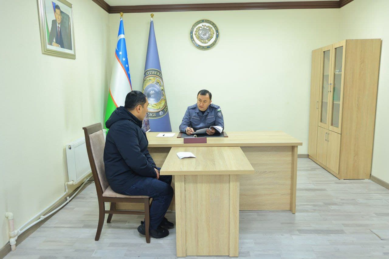 Наманган вилояти ИИБ биносида бошқарма раҳбариятининг фуқаролар учун қабули ўтказилди