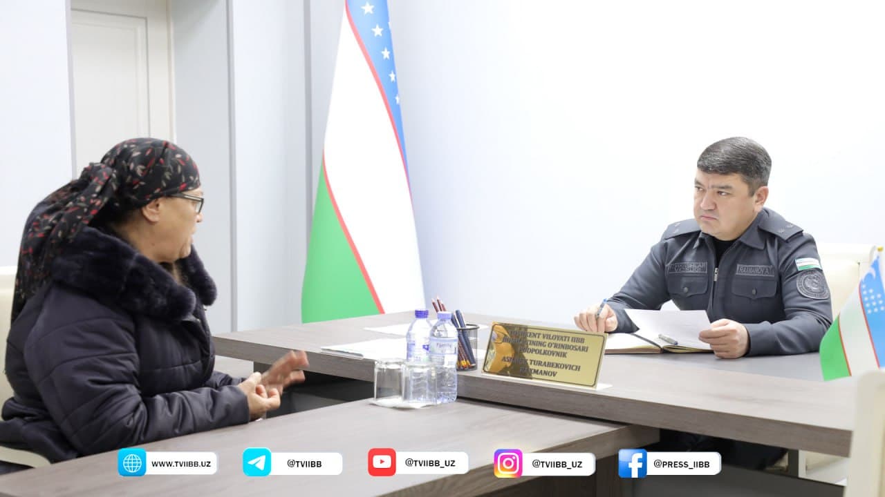 Тошкент вилояти ИИББ раҳбариятининг аҳоли билан шахсий қабул учрашувлари давом этмоқда