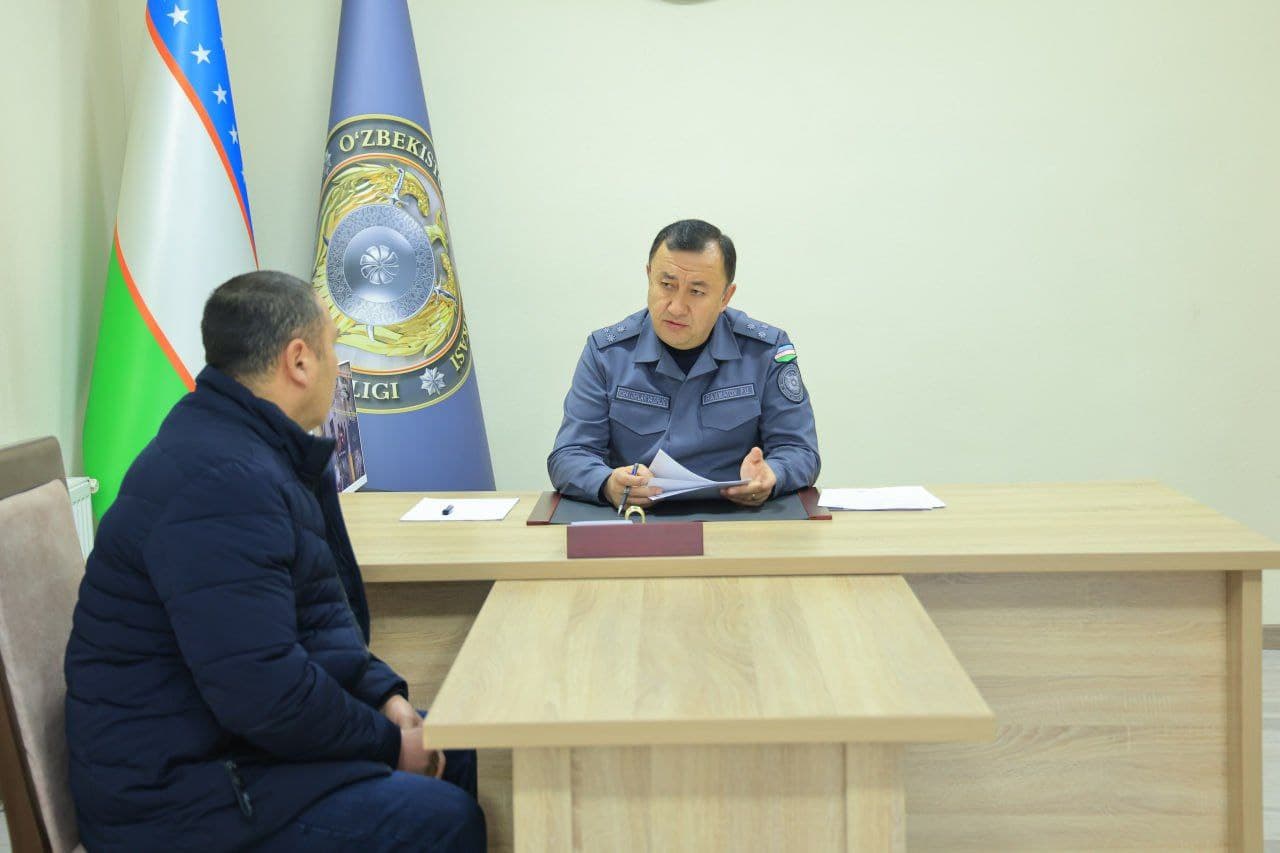 Наманган вилояти ИИБ биносида бошқарма раҳбариятининг фуқаролар учун қабули ўтказилди