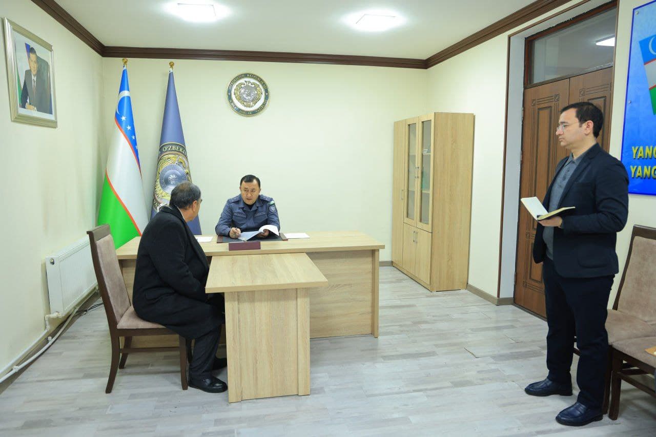 Наманган вилояти ИИБ биносида бошқарма раҳбариятининг фуқаролар учун қабули ўтказилди