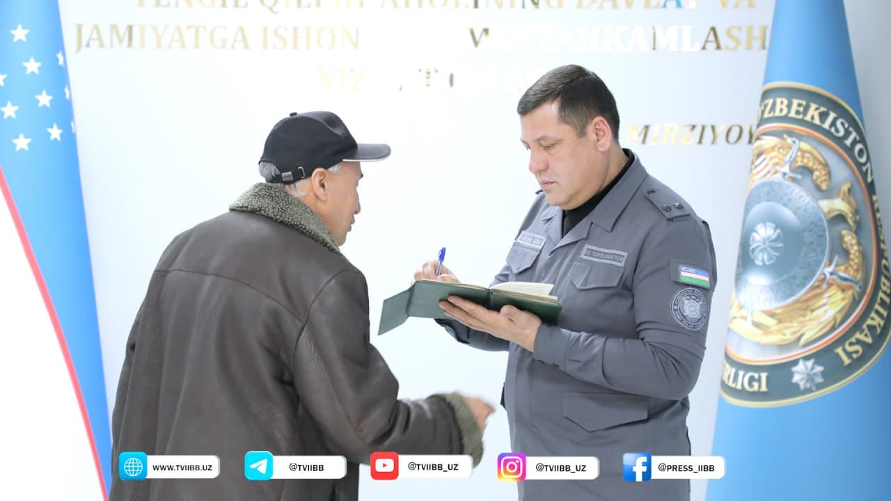 Тошкент вилояти ИИББ раҳбариятининг аҳоли билан шахсий қабул учрашувлари давом этмоқда