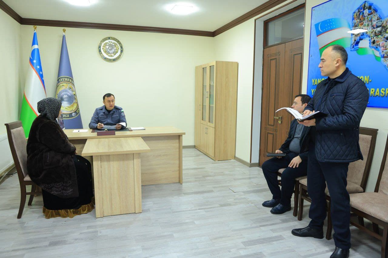 Наманган вилояти ИИБ биносида бошқарма раҳбариятининг фуқаролар учун қабули ўтказилди