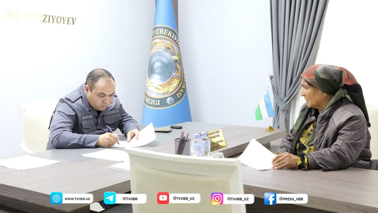 Тошкент вилояти ИИББ раҳбариятининг аҳоли билан шахсий қабул учрашувлари давом этмоқда