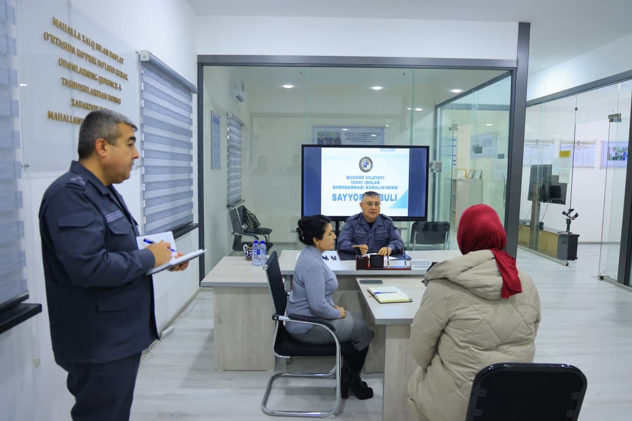 Buxoro viloyati IIB boshligʻi Gʻijduvon tumani “Nodirabegim” mahallasida sayyor qabul va “mahalla yettiligi” bilan muloqot oʻtkazdi