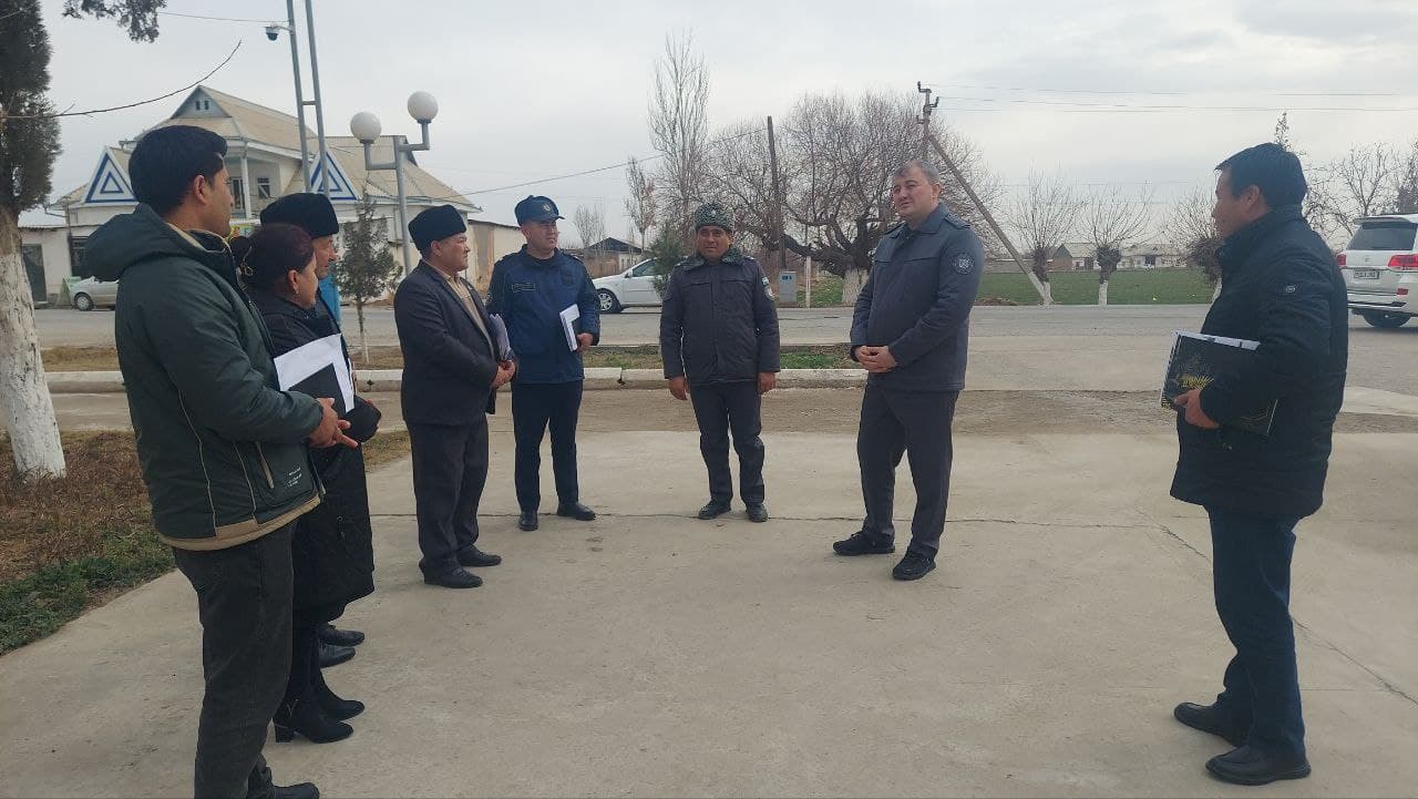 Surxondaryo viloyati Sherabod tumanida jinoyat va huquqbuzarliklarni barvaqt oldini olish hamda mahallalarda xavfsiz muhitni yaratish borasidagi ishlar oʻrganildi