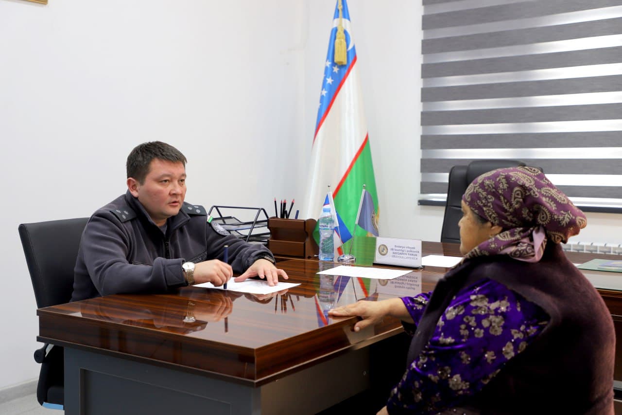 Sirdaryo viloyati IIB rahbariyati tomonidan navbatdagi qabul oʻtkazildi