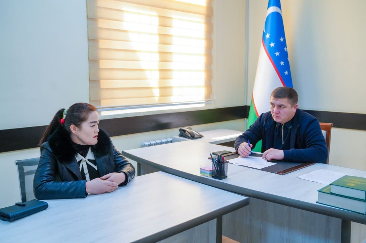 Qashqadaryo viloyati IIB da boshqarma jismoniy va yuridik shaxslarni qabul qilish xonasida fuqarolarni murojaatlari boʻyicha qabul oʻtkazildi