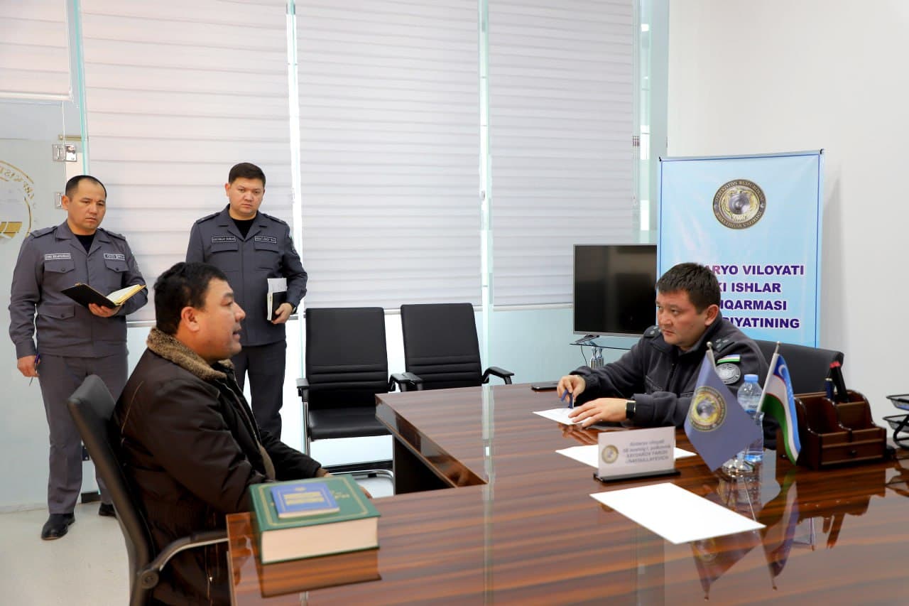 Sirdaryo viloyati IIB rahbariyati tomonidan navbatdagi qabul oʻtkazildi
