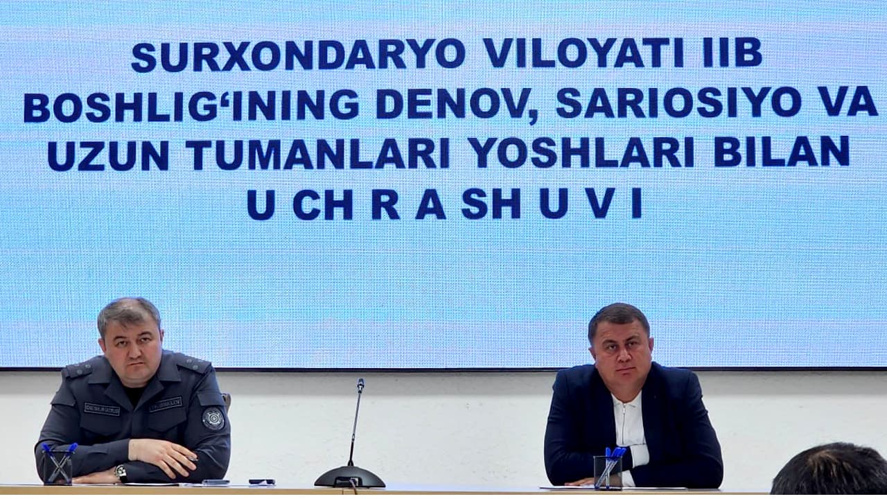 Surxondaryo viloyati IIB rahbariyati tashabbusi bilan Denovda uyushmagan yoshlar bilan uchrashuv boʻlib oʻtdi