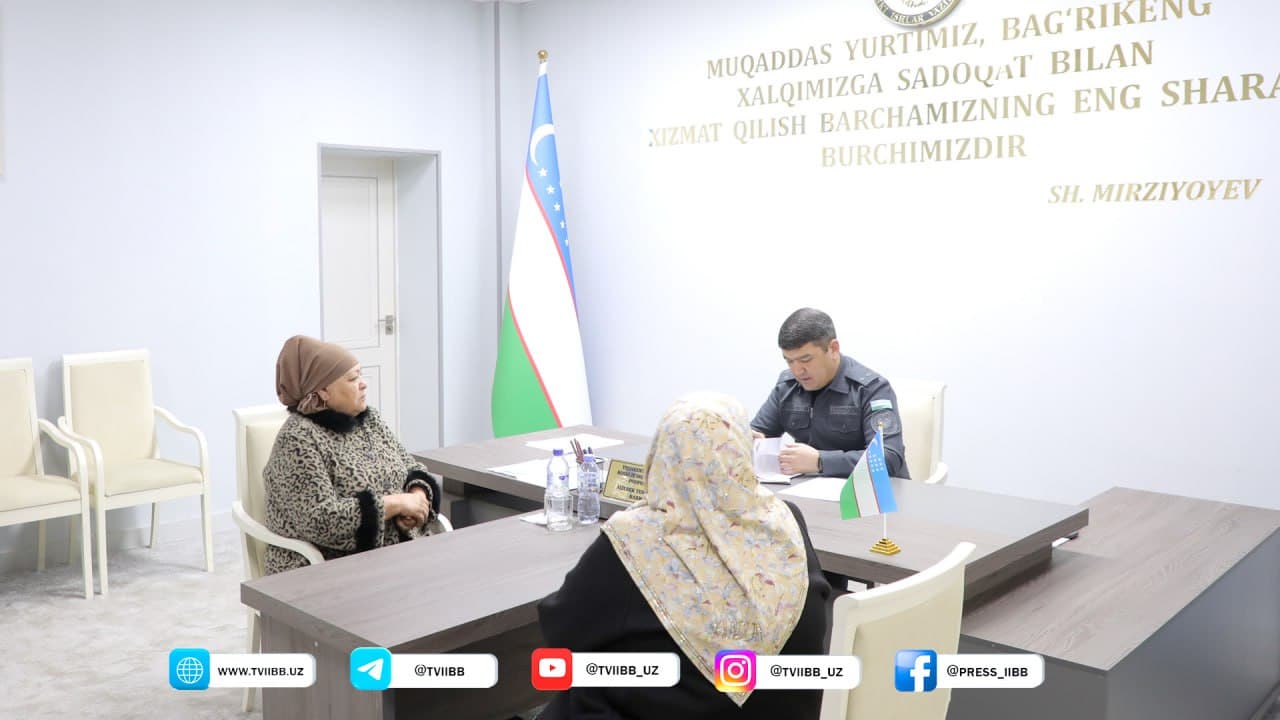 Toshkent viloyatida ichki ishlar organlari rahbariyatining aholi bilan shaxsiy qabullari tashkil etilmoqda