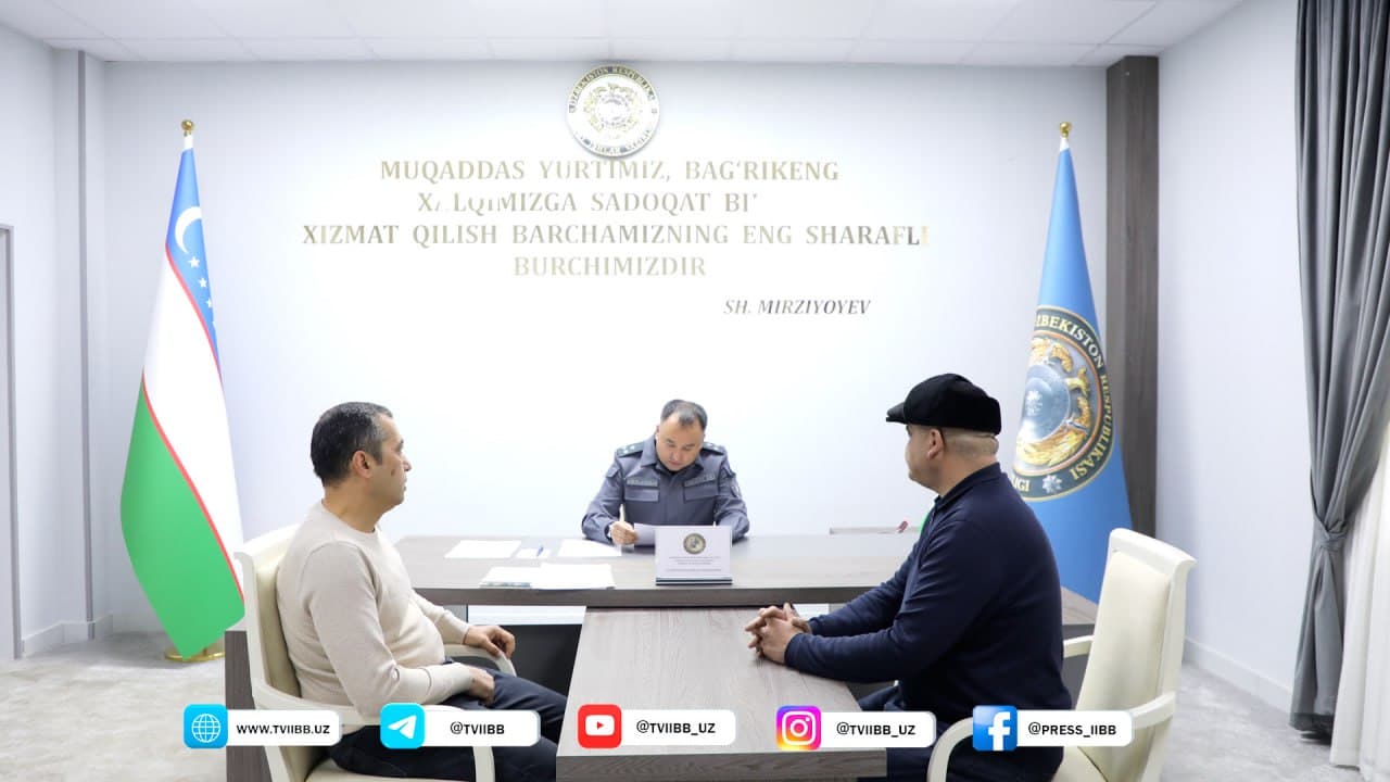 Toshkent viloyatida ichki ishlar organlari rahbariyatining aholi bilan shaxsiy qabullari tashkil etilmoqda