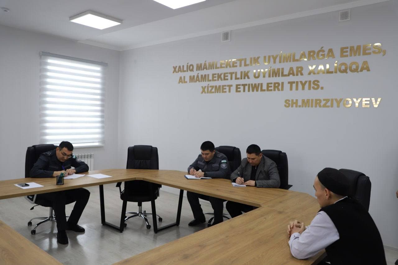 Qoraqalpogʻiston Respublikasi IIV rahbariyatining navbatdagi sayyor qabuli oʻtkazildi