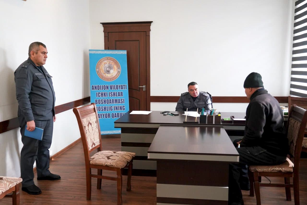 Andijon viloyati IIB rahbariyatining Baliqchi tumanida aholining ijtimoiy va huquqiy masalalardagi murojaatlarini hal etishga qaratilgan sayyor qabuli oʻtkazildi