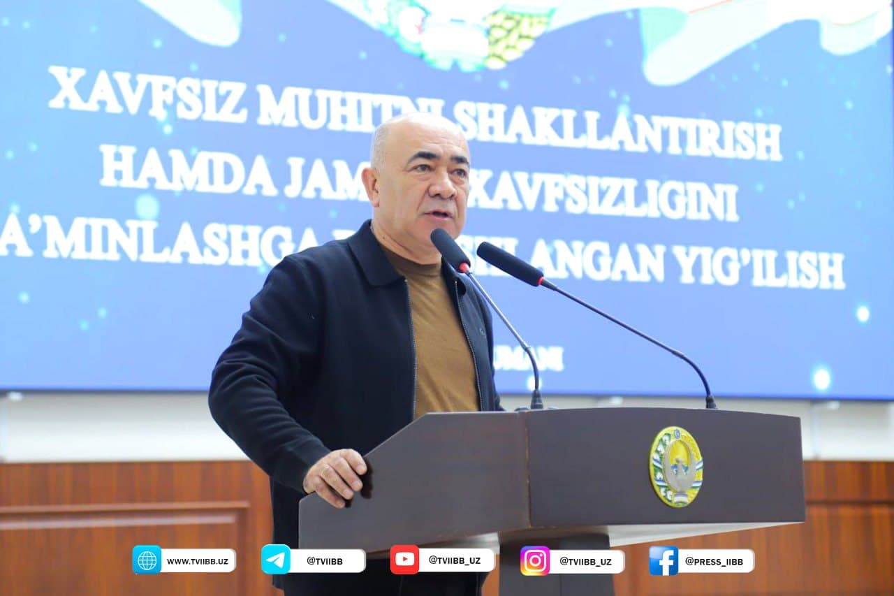 Тошкент вилоятида жамоат хавфсизлигини мустаҳкамлаш ва жиноятчиликнинг барвақт олдини олиш масалаларига бағишланган кенгайтирилган йиғилиш ўтказилди
