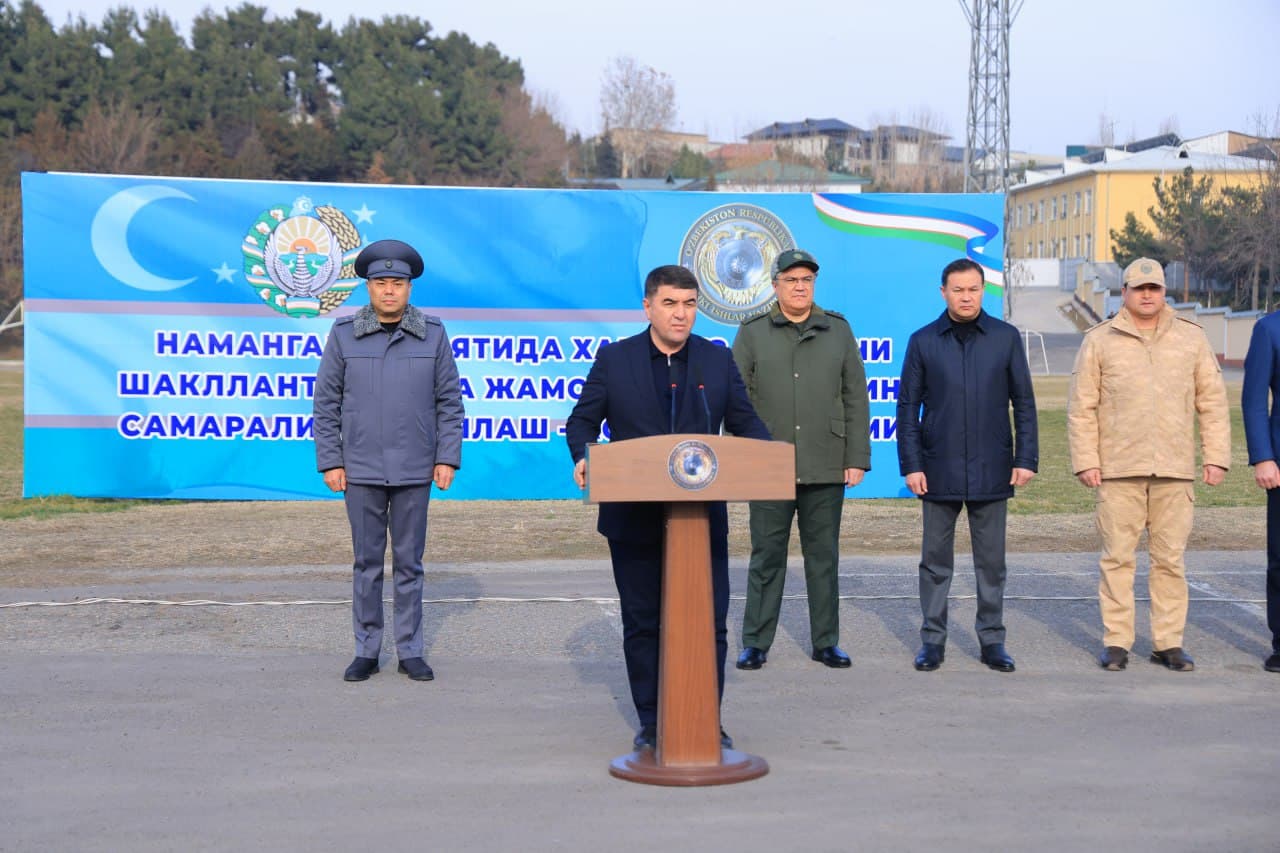 Руководители Наманганской области провели предслужебный инструктаж личного состава, задействованного в службе по формированию безопасной среды в махаллях