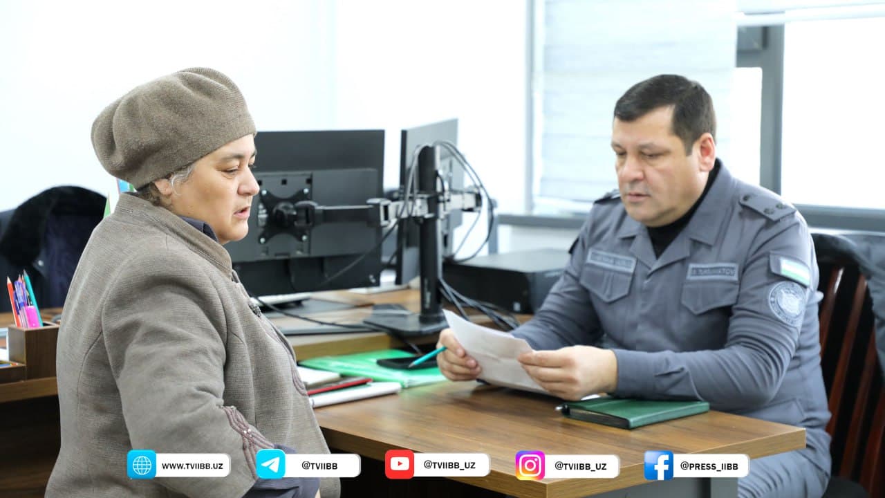 Тошкент вилоятида ИИББ раҳбариятининг фуқаролар учун шахсий қабуллари давом этмоқда