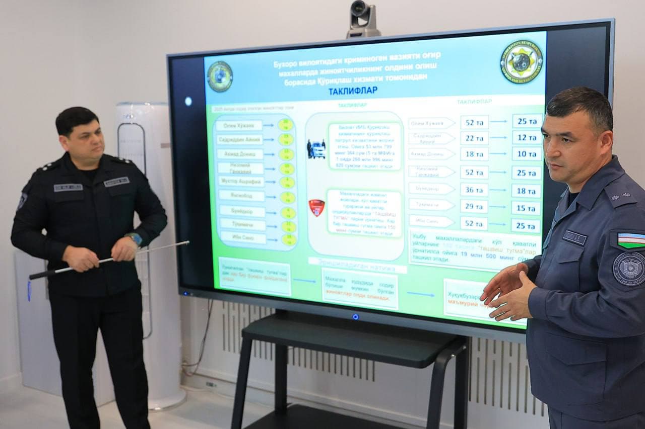 Buxoroda jamoat xavfsizligini taʼminlashning yangi tizimi joriy etilmoqda