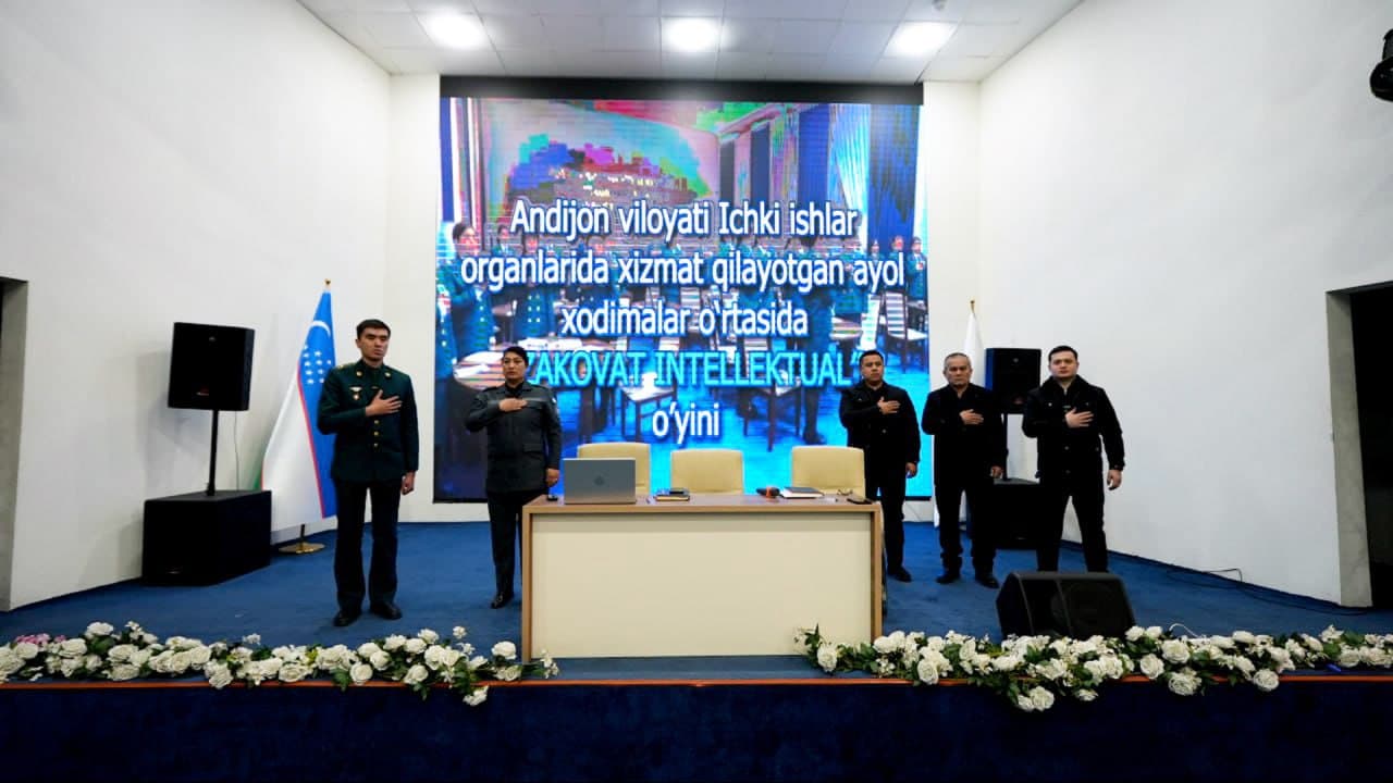 Andijon viloyati ichki ishlar organlarida xizmat olib borayotgan xotin-qizlarning intellektual salohiyatini yuksaltirishga qaratilgan “Zakovat” oʻyinining viloyat bosqichi oʻtkazildi