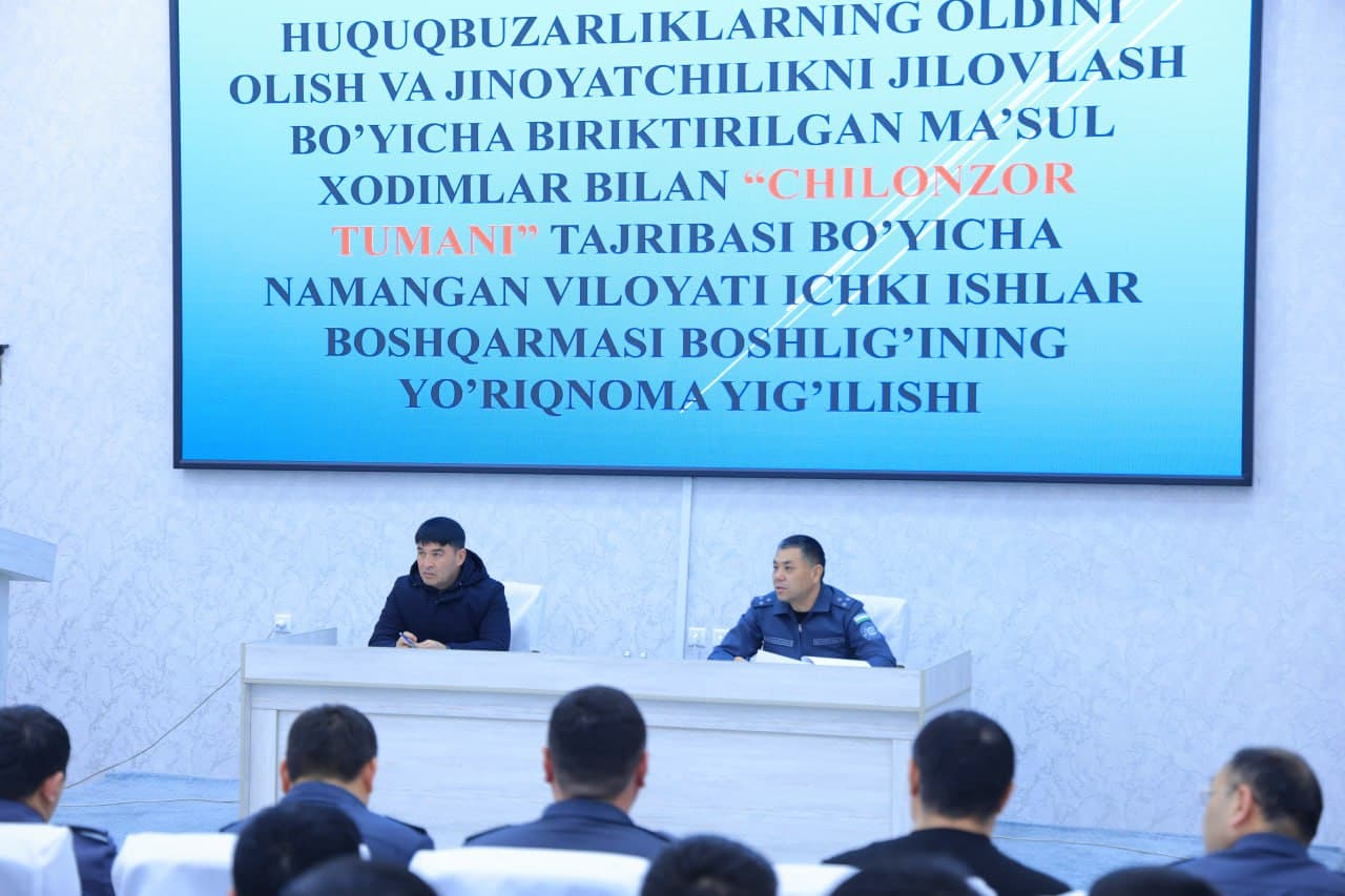 Namangan viloyati Davlatobod tumanida “Chilonzor” namunasini shakllantirish boʻyicha amalga oshirilayotgan ishlar muhokamasi davom etmoqda