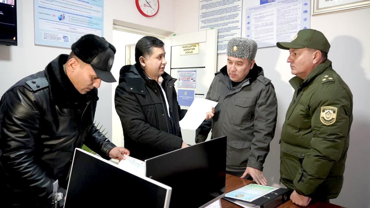 Navoiy viloyati huquqni muhofaza qiluvchi organ rahbarlarining mahallalarda xavfsiz muhitni yaratishga qaratilgan navbatdagi oʻrganishlari