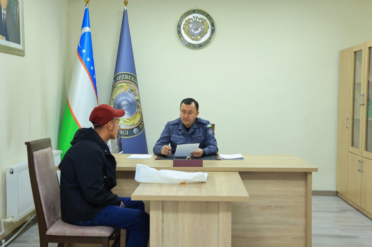 Наманган вилояти Ички ишлар бошқармаси биносида бошқарма раҳбарияти томонидан фуқаролар учун навбатдаги шахсий қабул ўтказилди