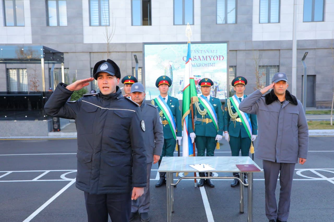 Состоялась торжественная церемония принятия присяги слушателями Ташкентского регионального учебного центра Министерства внутренних дел