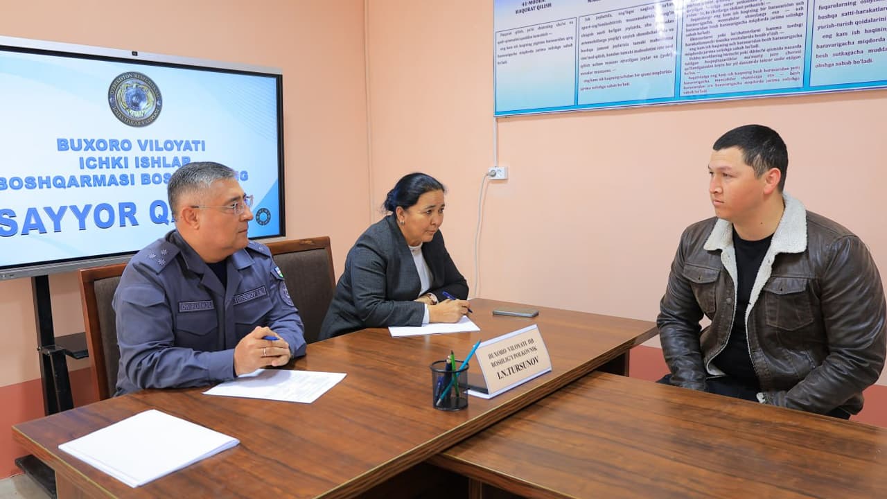 Buxoro viloyati IIB rahbariyatining Olot tumanida sayyor qabuli oʻtkazilib, fuqarolarning muammolari joyida hal etildi