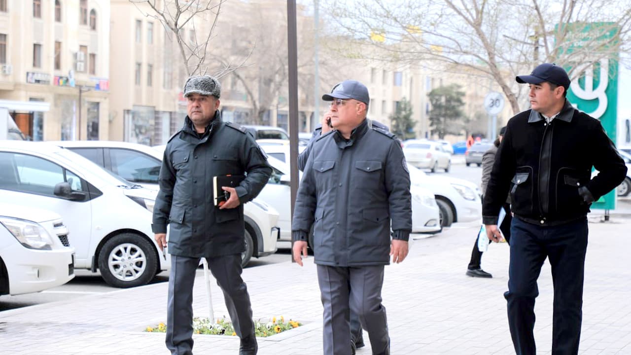 Бухоро вилояти ИИБ раҳбарияти томонидан марказий ҳудудлардаги қурилиш ва хавфсизлик ишлари кўздан кечирилди