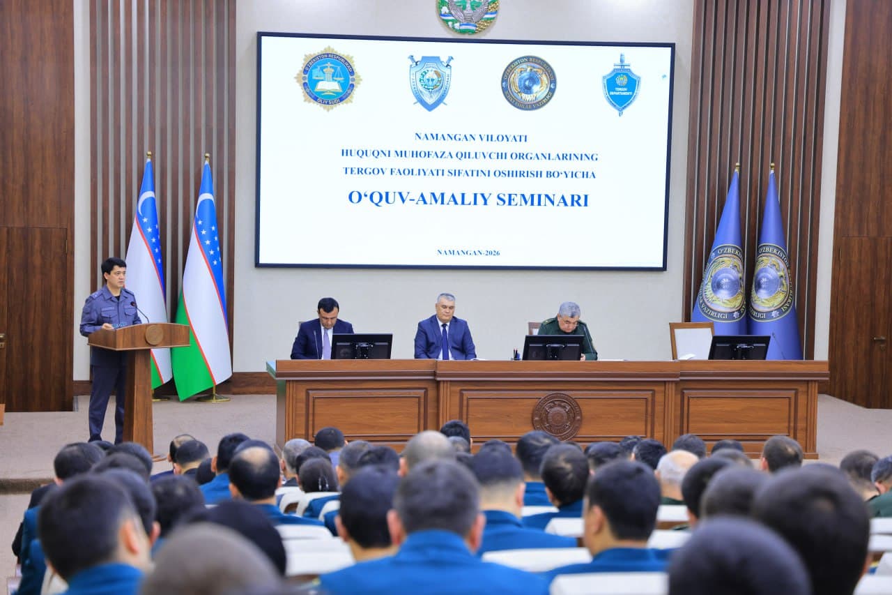 Наманганда тергов фаолиятини такомиллаштиришга бағишланган ўқув-амалий семинар бўлиб ўтди