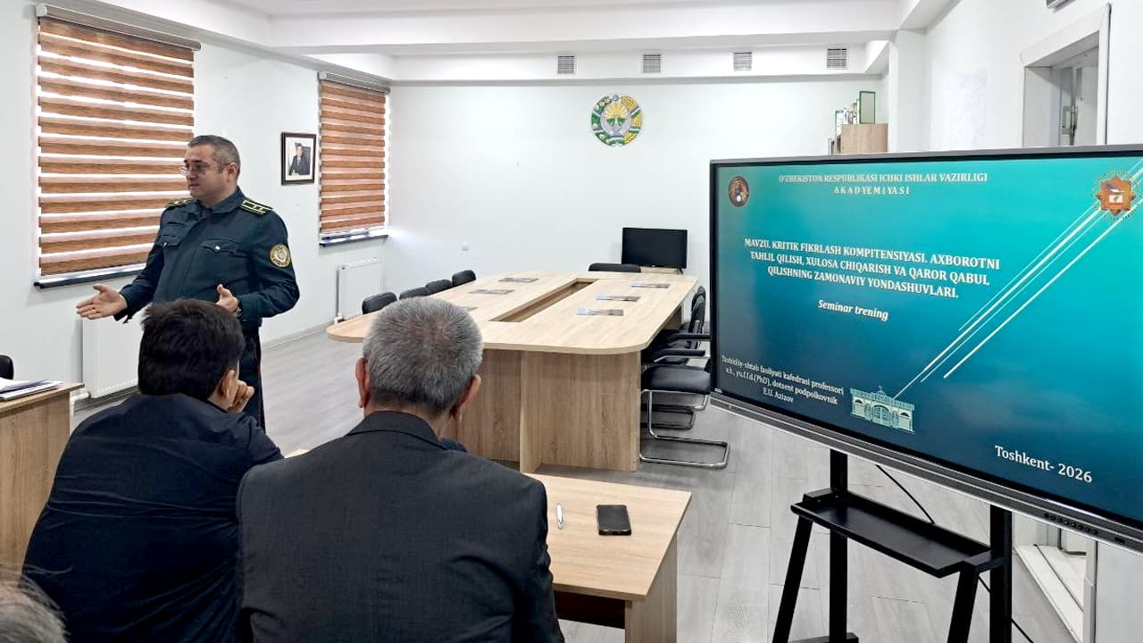 ИИВ Академияси раҳбарияти томонидан пойтахт туманларида “маҳалла еттилиги” учун семинар-тренинглар ташкил этилмоқда