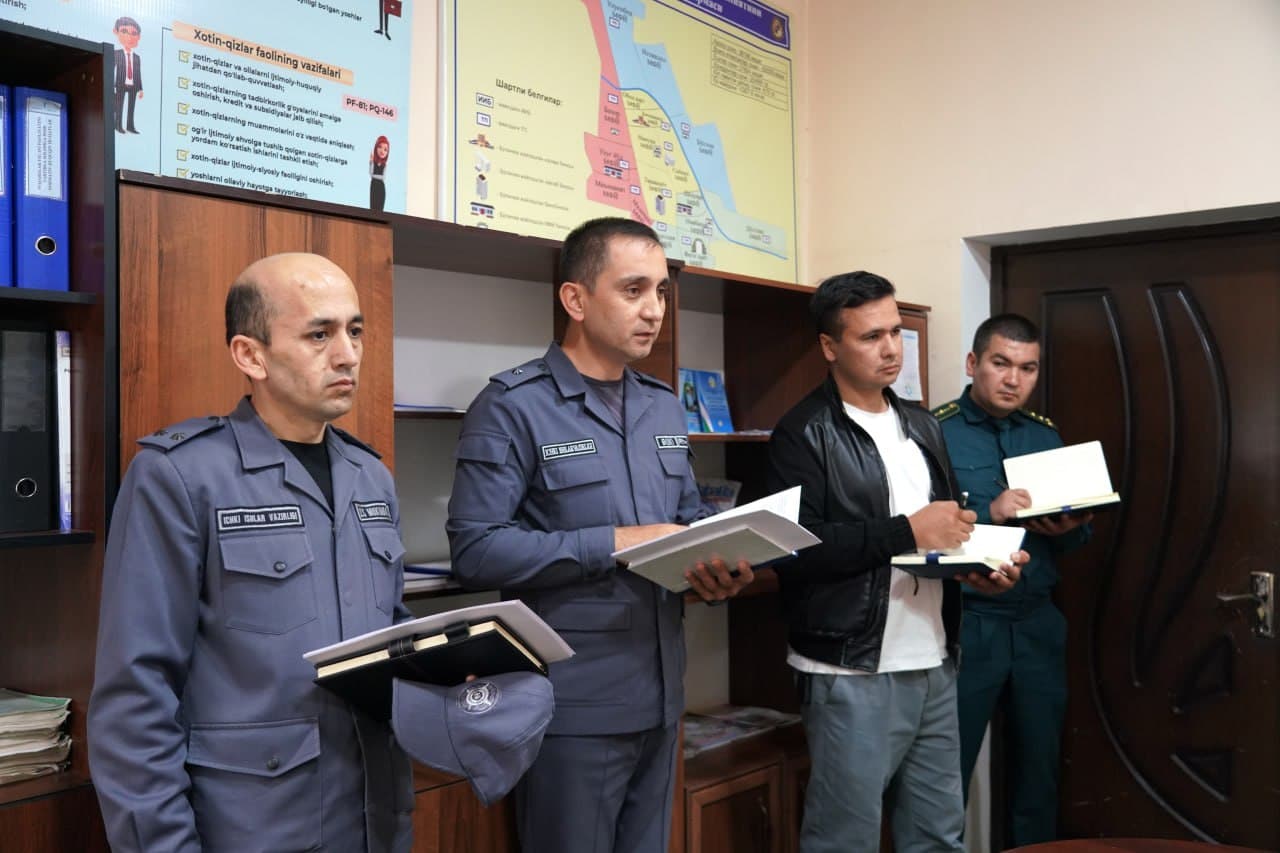 Гулистон шаҳар «Обод юрт» маҳалласида Сирдарё вилояти ИИБ бошлиғининг сайёр қабули ўтказилди