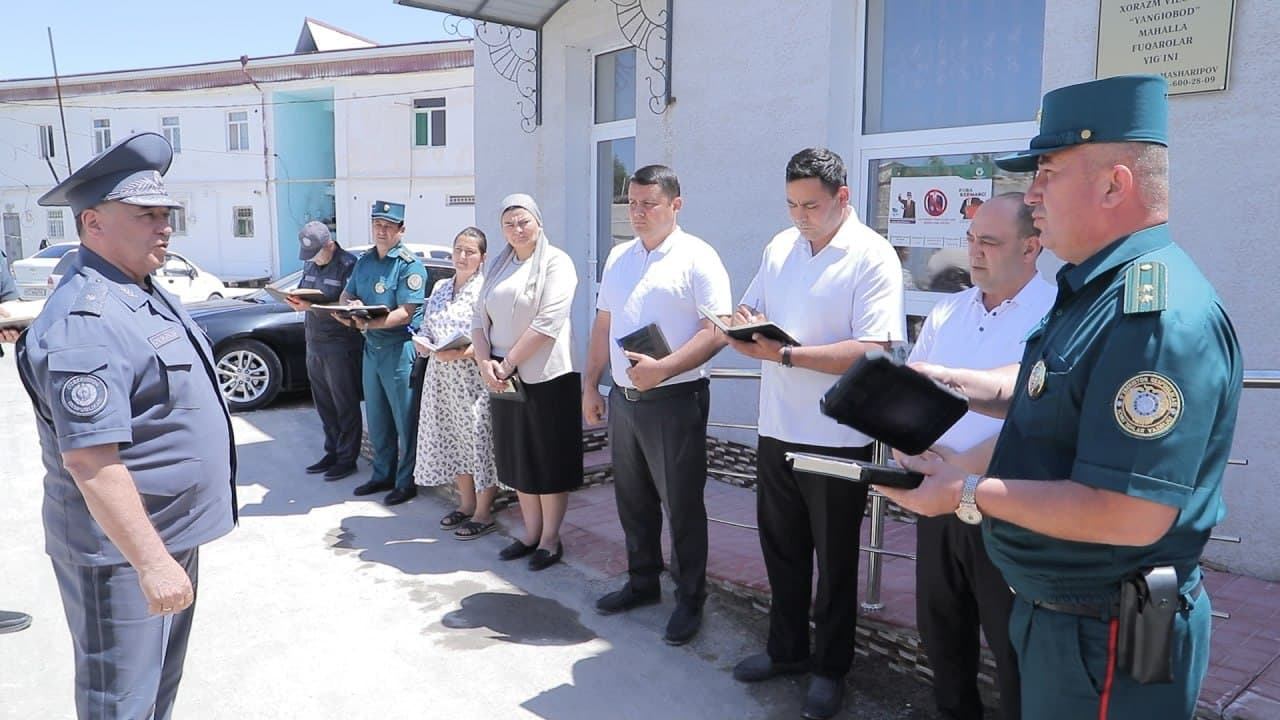 Ички ишлар вазирлиги раҳбарияти томонидан Хоразм вилоятида жамоат хавфсизлигини таъминлаш борасида ўрганиш ишлари олиб борилди