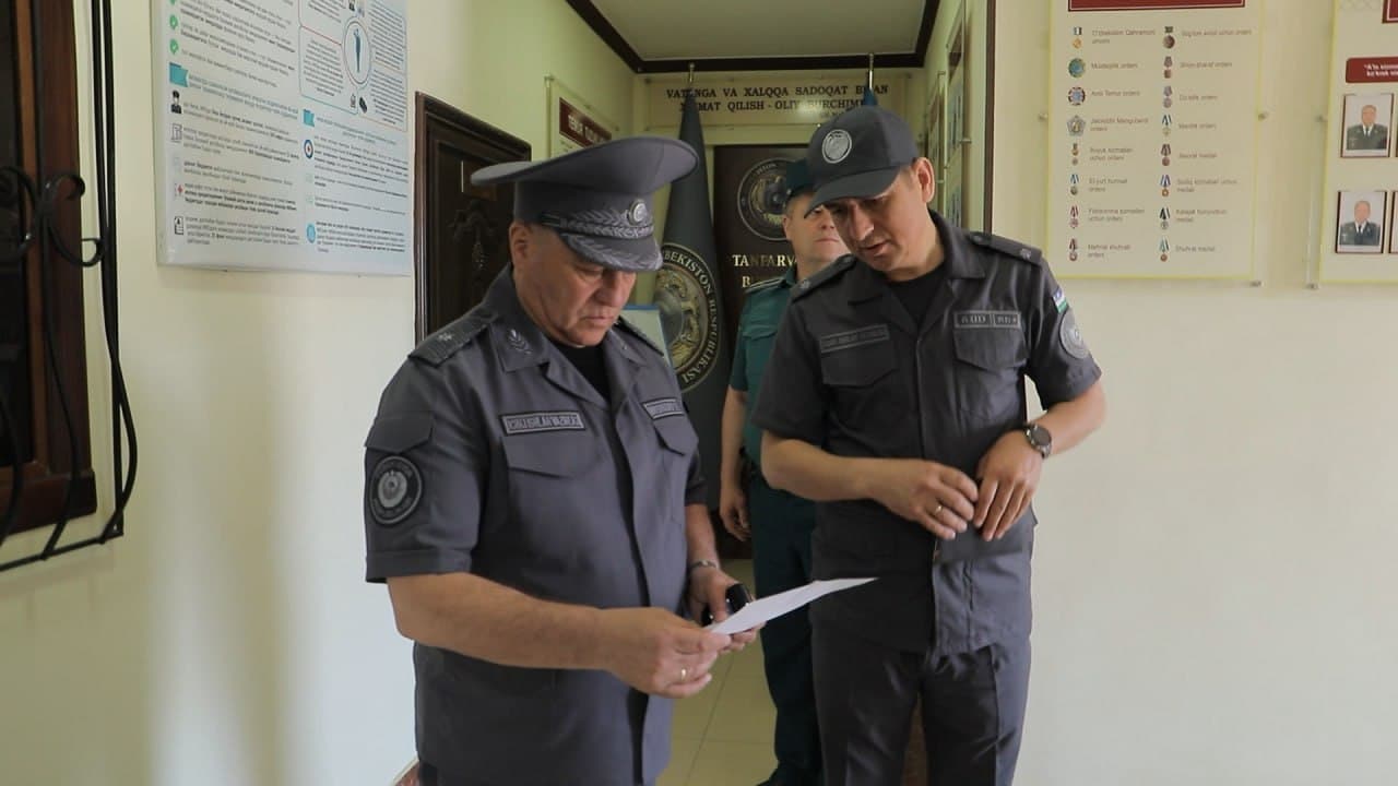 IIV rahbariyati tomonidan Xorazm viloyati transport va turizm obyektlarida xavfsizlikni taʼminlash xizmati xodimlarining xizmat faoliyati koʻzdan kechirildi