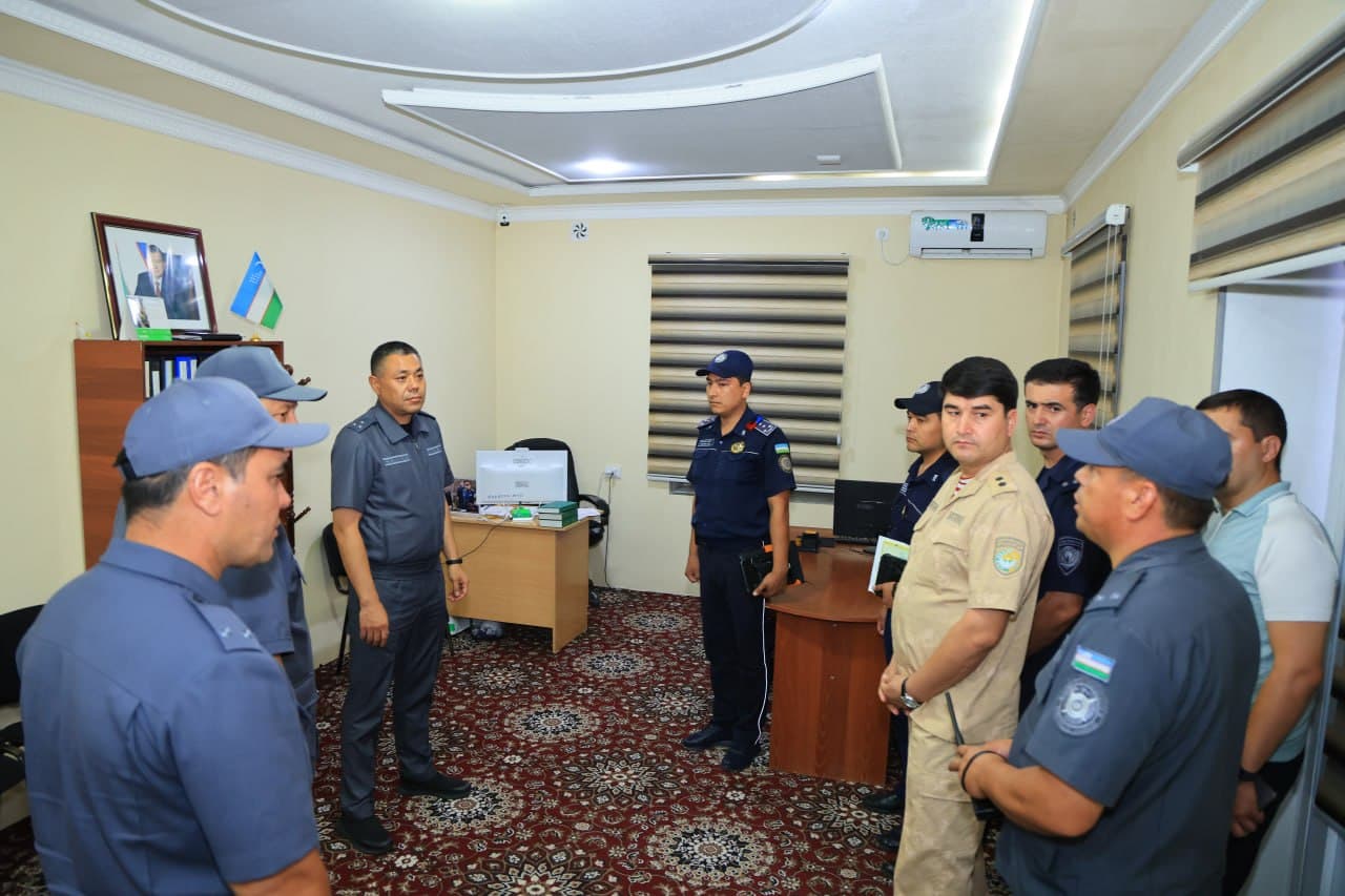 Namangan viloyati Davlatobod tumanida jamoat xavfsizligini taʼminlashga qaratilgan tungi xizmat faoliyati hamda ommaviy tadbirlar xavfsizligi yuzasidan amalga oshirilayotgan ishlar oʻrganildi