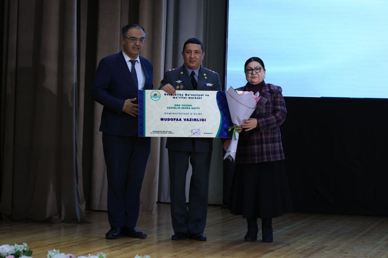 Mudofaa vazirligi “Eng yaxshi vazirlik-idora sayti” nominatsiyada g‘oliblikni qo‘lga kiritdi