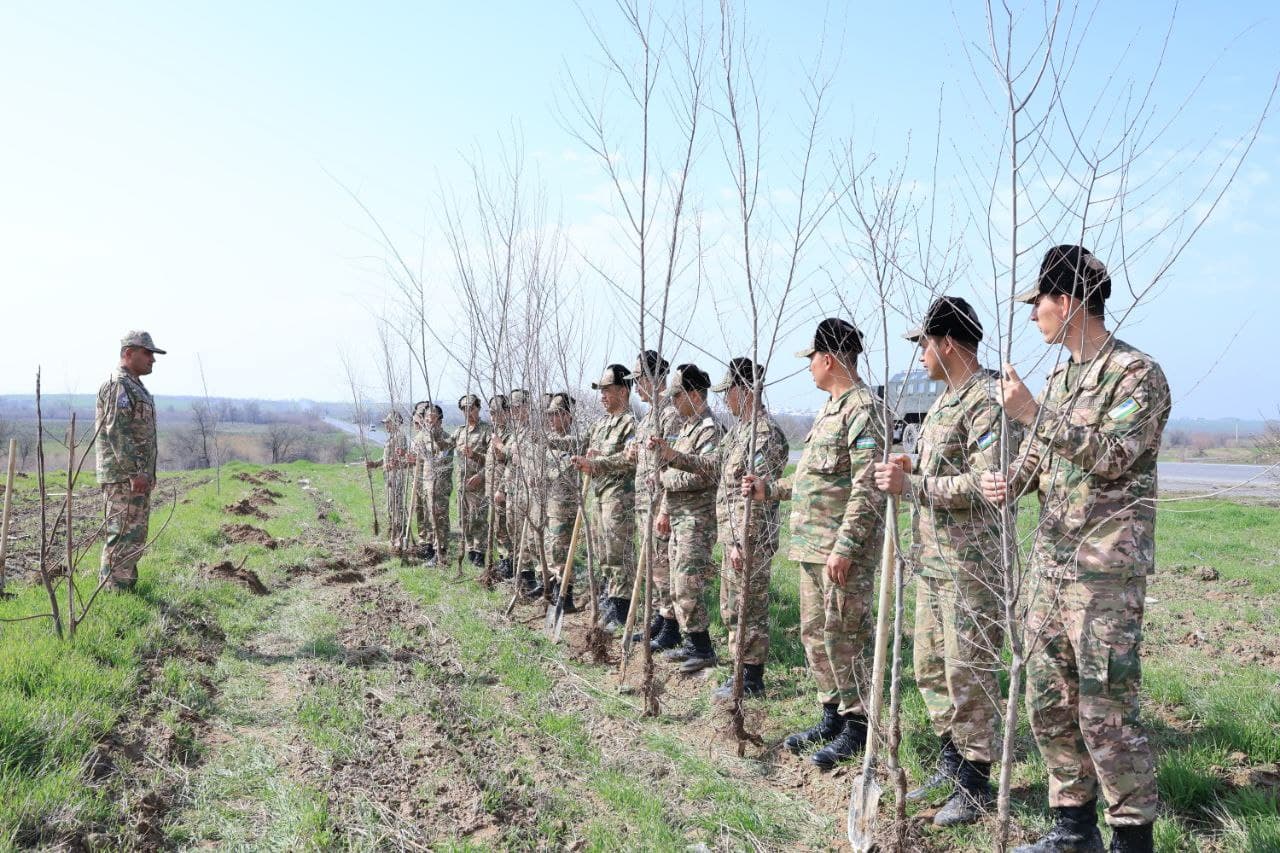Военнослужащие активно участвуют в общенациональном проекте «Яшил макон»
