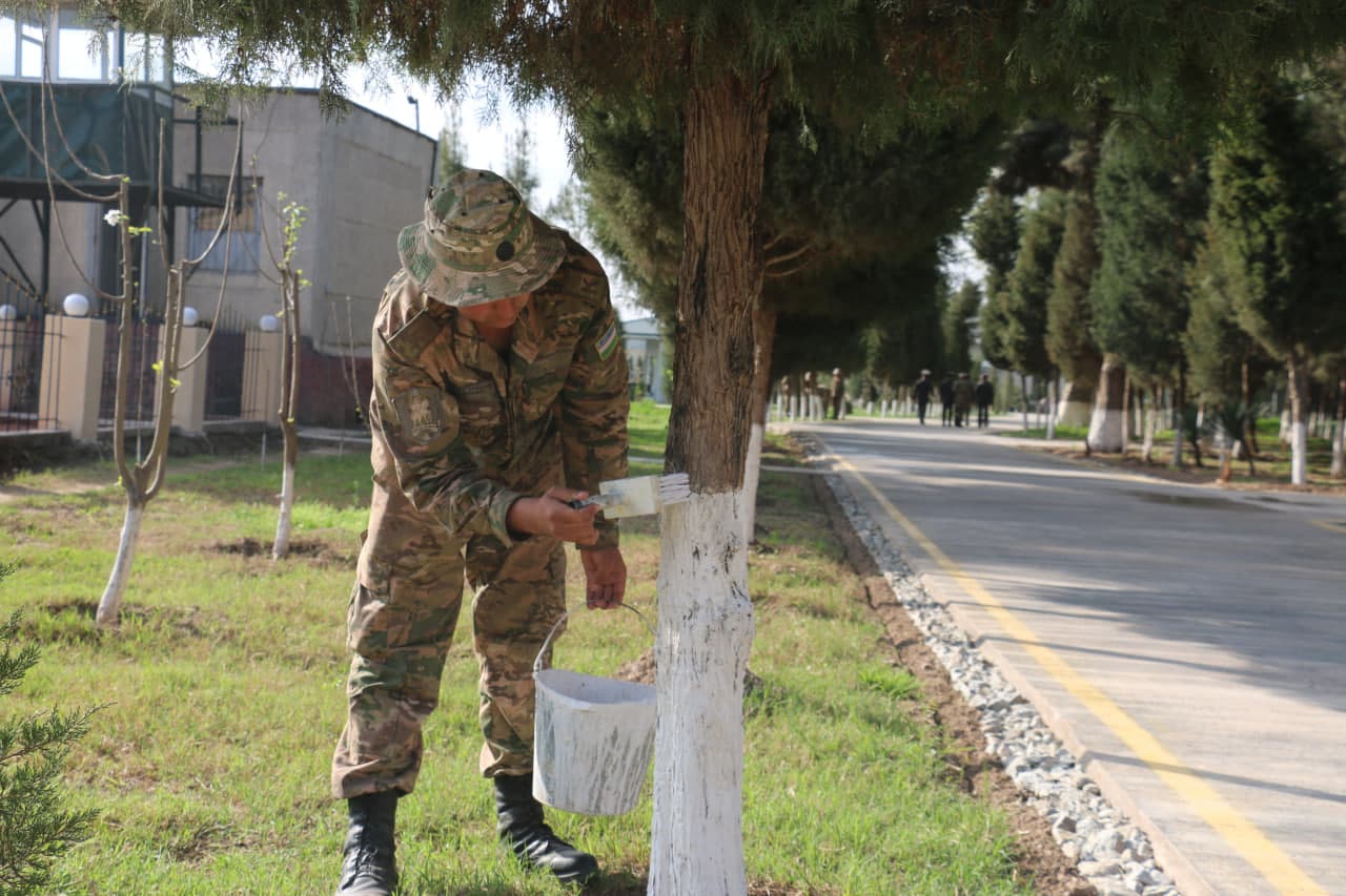 Hashar yurtga obodlik, harbiy qismlarga saxovat nurini sochmoqda