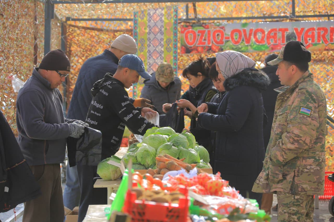 Harbiy xizmatchilar uchun oziq-ovqat yarmarkasi tashkil etildi
