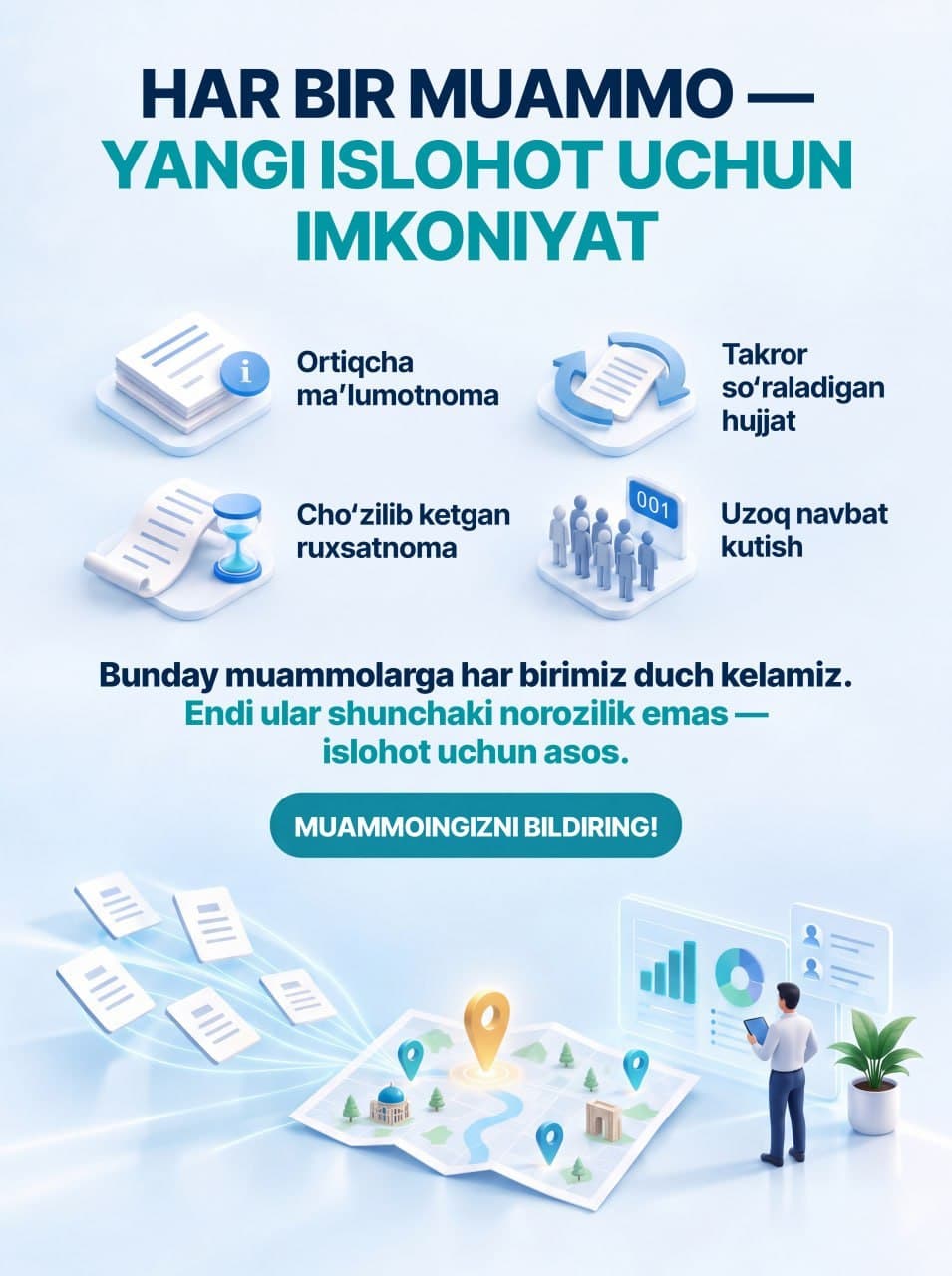 Byurokratiyaga qarshi kurashda sizning ovozingiz muhim!