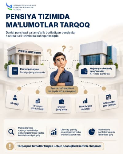 Pensiya ma’lumotlari — yagona tizimda