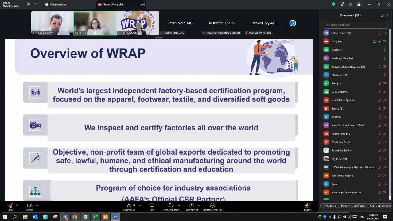 WRAP sertifikati — AQSH bozoriga chiqishdagi muhim omil