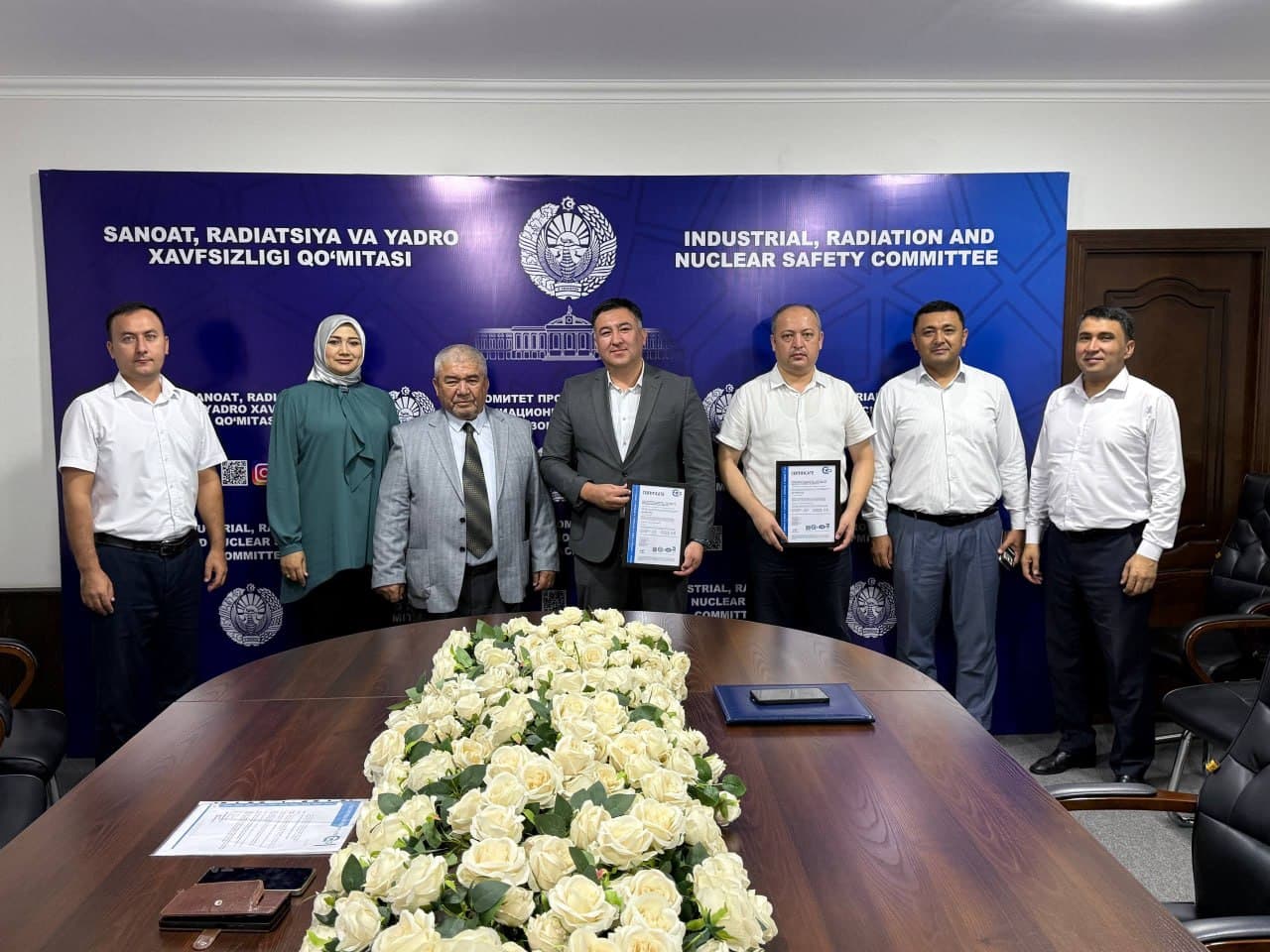 Qo‘mitaga ISO 9001:2015 va ISO 37001:2025 xalqaro standartlari bo‘yicha sertifikatlar tantanali ravishda taqdim etildi