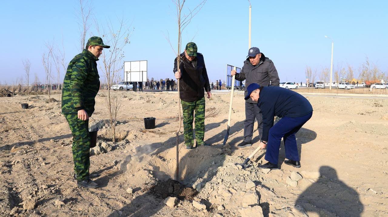 Navoiy viloyati Favqulodda vaziyatlar boshqarmasi 6 gektar yer maydonida bog' yaratdi