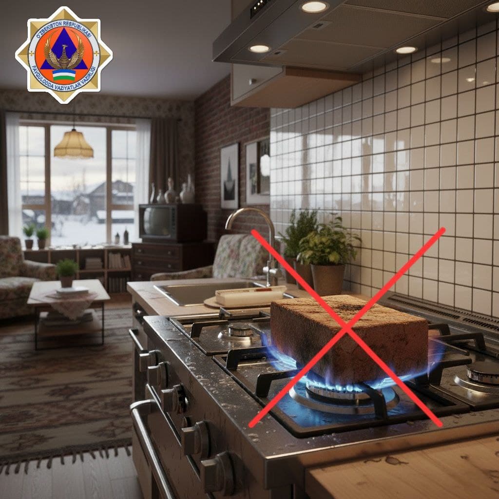 Is gazidan ehtiyot bo‘ling! Xonani ochiq olov yordamida isitish hayot uchun xavflidir.